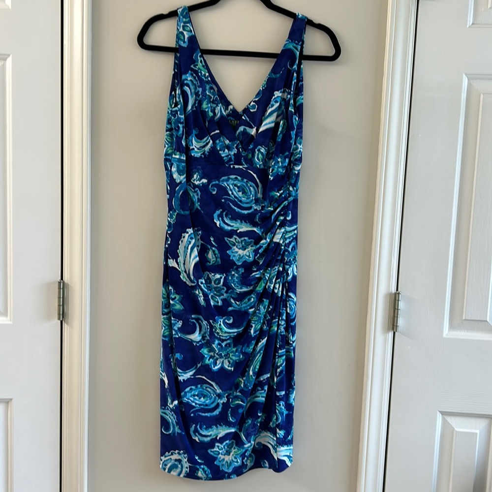 Gorgeous Ralph Lauren Royal Blue and Turquoise Dresd